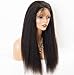 Chantiche Italian Yaki Glueless Full Lace Wig with Baby Hair for Black Women Kinky Straight Brazilian Remy Human Hair Wigs Preplucked Human Lace Wigs 130 Density 14 Inches Natural Color