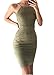 SciMam Women's Spaghetti Strap Sleeveless Bodycon Midi Dress