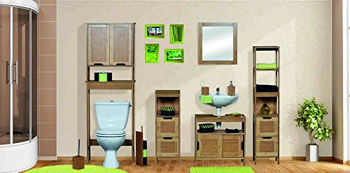 EVIDECO Non Pedestal Under Sink Storage Vanity Cabinet MAHE Bamboo - Thumbnail 7