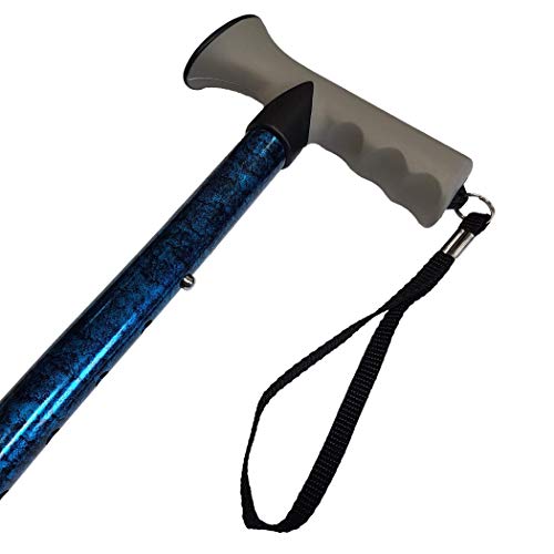 Life-Healthcare-Walking-Stick-Gel-Handled-Blue-Crackle