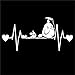 DD257 Totoro Inspired Heartbeat Decal Sticker | 7-Inches By 3.3-Inches | Premium Quality White Vinyl