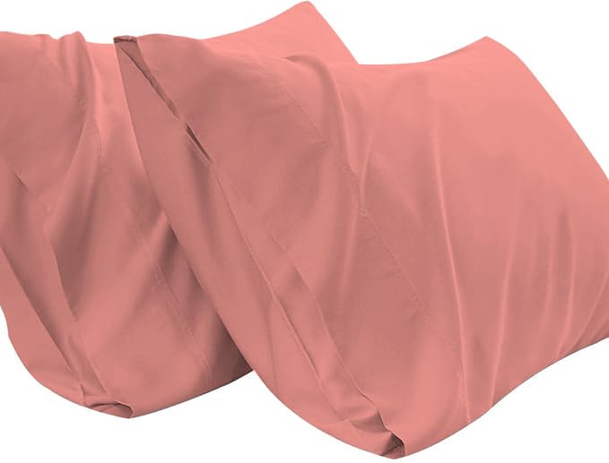 TBM Oversize Pillow Case Extra Large Fits Even The Fluffiest Pillows Including Huge Gaint Pillows Extra Tall Pillowcase 100% Egyptian Cotton 600 Thread Count (Rose Gold, Queen 23W X 34L) Image