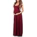 Women's Ruched Sleeveless Maternity Dress by Mother Bee - Made in USA (Xlarge, Burgundy)
