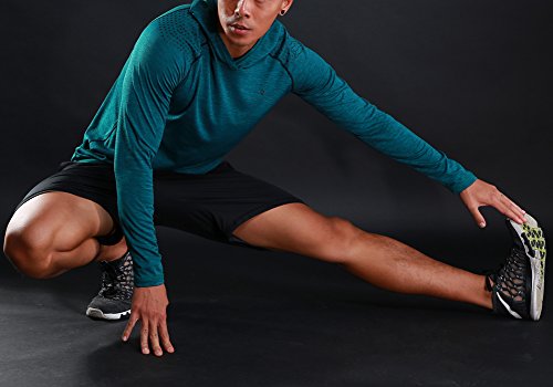 Gerlobal Mens Gym Workout Active Muscle Bodybuilding Long Sleeve Hoodies Casual Hooded Sweatshirts Blue,X-Large