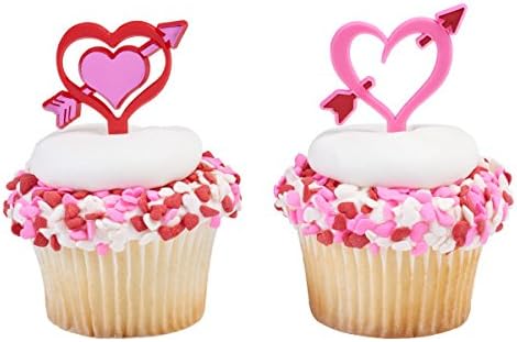 A1 Bakery Supplies Valentine's Day Heart Arrows Cupcake Picks - 24 pc