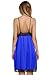 Ekouaer Women's Sexy Baby Doll Satin Chemises Slip Sleepwear, Blue, M=US (8,10)
