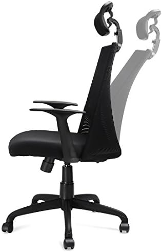 330 Lbs Capacity Metal Back Mesh Office Chair w/ Lumbar Support and Adjustable Headrest