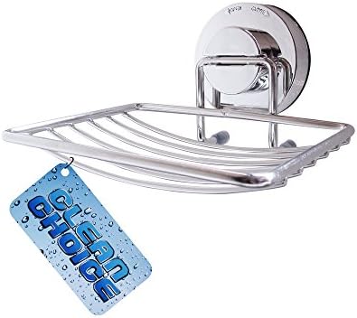 Sharp Ideas Clean Choice Stainless Steel Wall-Mount Suction Bar Soap Dish