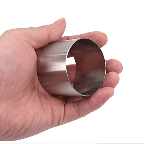 3 Pcs Stainless Steel Mini Round Food Pastry Ring Mousse Cake Mold, Surface Brushed Treatment, Durable, Anti-Fingerprints, Wear-resistant, 2 Inch Diameter, 1.5 Inch Height