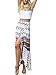 BerryGo Women's Boho High Waist Split Printed Ruffled Mermaid Loose Wrap Cotton Summer Beach Long Maxi Skirt
