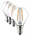 SleekLighting 2 Watt G16.5 E12 LED Filament Globe Light Bulb, Dimmble (25W Incandescent Replacement) Warm White 2700K - 4 pack