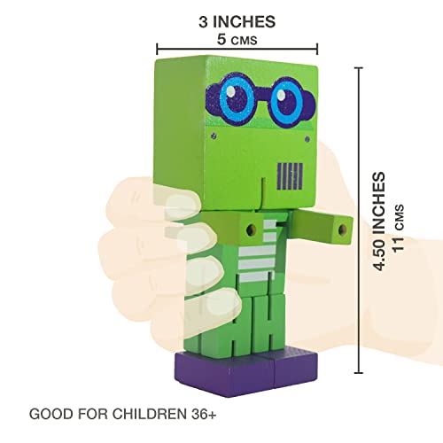 Wooden Robot Toy, cubebot Toy, cubebot, Cube Toy Puzzle, cubebot Micro