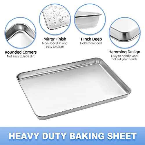 Baking Sheet with Rack 12.4 x 10 x 1 Inch, Zacfton Stainless Steel