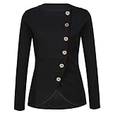Meaneor Women Long Sleeve Single Breasted Work Blazer Asymmetric Hem Jacket Coat