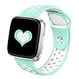 DEKER Bands Compatible with Fitbit Versa/Versa Lite/SE Smartwatch Bands, Breathable Soft Silicone Adjustable Replacement Bracelet Strap Wristbands (Small 5.5-6.7