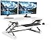 VIVO White Deluxe Height Adjustable 36 inch Standing Desk Converter, Sit Stand Tabletop Dual Monitor and Laptop Riser Workstation, DESK-V000DW