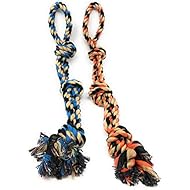 BK PRODUCTS LLC Dog Toys for Aggressive Chewers - Set of 2 Heavy Duty XL Dog Rope Toy for Large Breed Puppy - Medium and Large Dogs for Chewing, Teething, Tug of War