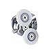 Shower Door Rollers Replacement, 25mm Wheels Twin Double Bottom Zinc Alloy for Sliding Shower Glass Door