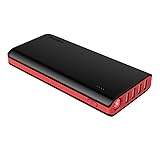 EasyAcc 20000mAh PowerBank (4A Input 4.8A Smart Output) External Battery Charger Portable Charger for Android Phone Samsung HTC Smartphones Tablets- Black&Red