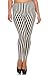 ED Women's Plus Vertical Striped Pattern Print Leggings - White Black