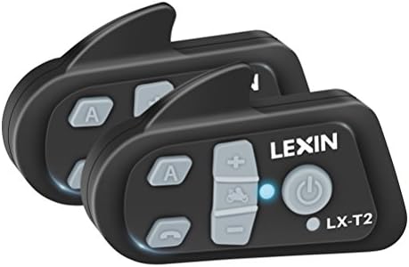 LX-T2 BT Interphone Motorcycle Helmet Communication Bluetooth Intercom, Motorbike Headset System with Advanced Technology Removes Wind Noise, 2 Riders Communicato