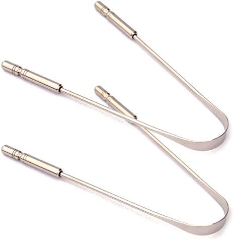 Tongue Cleaner | Surgical Grade Stainless Steel | Complete Oral Care | Bacteria Inhibiting, Non-synthetic Grip - Pack of 2