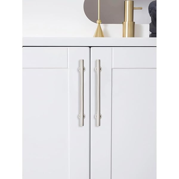 ZAUYX 5 PACK 12 INCH(305MM) HOLE CENTER POLISHED NICKEL CABINET PULLS SQUARE CABINET HANDLES SOLID HEAVY DUTY PULLS FOR KITCHEN DRESSER CLOSET & BATHROOM CABINETS HARDWARE