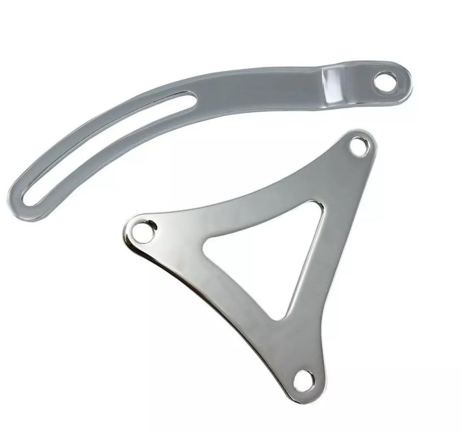 Photo 1 of 1 Set SHLPDFM Silver Chrome Top and Bottom Alternator Bracket Fits for Dodge Chrysler Big Block Moper 383 440 Engine