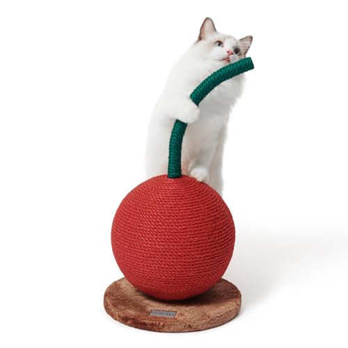 VETRESKA Cherry Cat Scratching Post, 22.64" Tall Cat Scratcher with