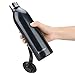 Zzanggu Narrow Mouth Insulated Stainless Steel Water Bottle with Handle Strap Double Walled Keep Cold No Sweating, 17 Ounce(500 ml), Black