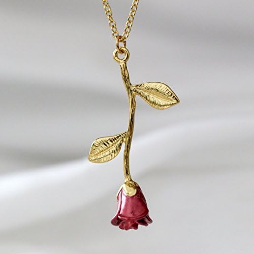 14k Gold Filled Beauty and the Beast Rose Necklace for Women Gift Ideas Mothers Day Gifts For Women Girlfriend Gifts for Her
