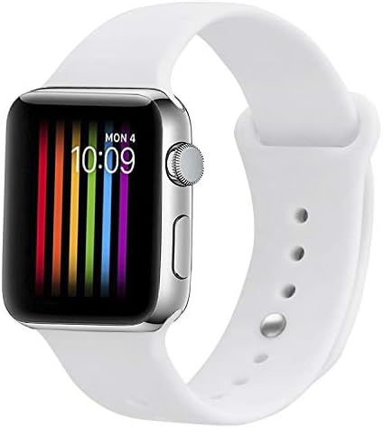 LRAPPLE Compatible with Apple Watch Band 38mm 40mm 42mm 44mm Series 4/3/2/1,Soft Breathable Silicone Sport Band Replacement Wrist Strap Compatible iWatch,Nike+,Sport,Edition,S/M M/L Size