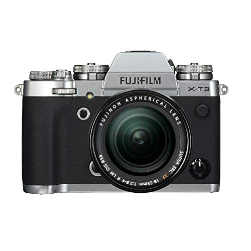 Fujifilm X-T3 Mirrorless Digital Camera with XF18-55 Lens (Silver) Accessory Bundle with Sandisk 128GB SD Card, 2 NP-W126 Batteries and Dual Charger (7 Items)