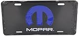 Genuine Mopar A66702842N Black License Plate with 'Mopar' Logo