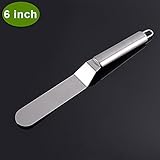 XHHOME Stainless Steel Butter Cake Cream Blade Spatula Straight Bend Icing Frosting Spreader Fondant Pastry Tool (6