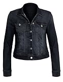 HOT FROM HOLLYWOOD Women's Button Down Long Sleeve Classic Outerwear Denim Jacket