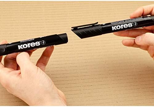 - K-Marker XP2: Farbige Permanent Marker Stifte, Keilspitze mit wasserfester und geruchsarmer Tinte, für alle Oberflächen, Einzelpackung mit 6 farbigen Stiften