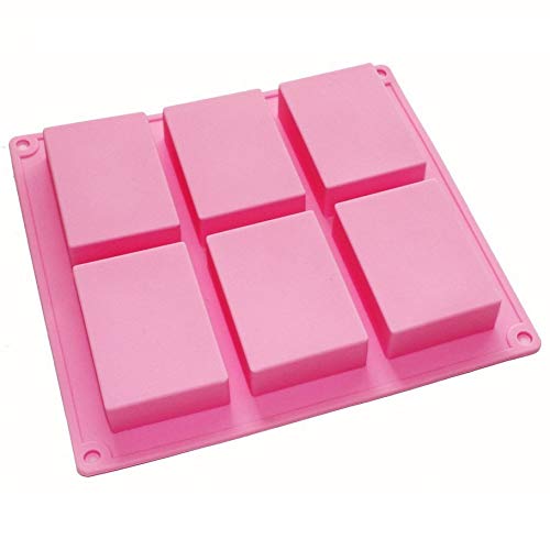 Allforhome(TM) 6 cavity 3D Plain Rectangle Silicone Soap DIY Molds Homemade Craft Art Candy Cake Moulds Handmade Soap Mold Soap Bar Mold - Thumbnail 2