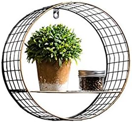 fancystar Floating Storage Shelf Wall Rack,Personalized Storage Shelf Industrial Style Circular Wall Hanging Rack Decorative Living Room Bedroom