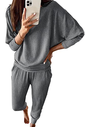 PRETTYGARDEN Women's Lounge Set Dark Grey
