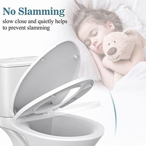 Toilet Seat Elongated Soft Close with Quick Release Hinges MUYE Never