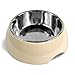 Martha Stewart Melamine Stainless Steel Pet Bowl Set with Lid, Ivory, 5 fl. oz.