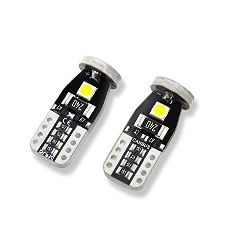 AutoJoy Club JDM Smoked Lens White Full LED Bulb Front Side Marker Light Kit Fit 2016-2020 10th Honda Civic, Powered by 90-SMD LED, Replace OEM Sidemarker Lamps