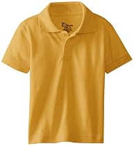 CLASSROOM Little Boys' Preschool Unisex Short Sleeve Pique Polo, Gold, 3T