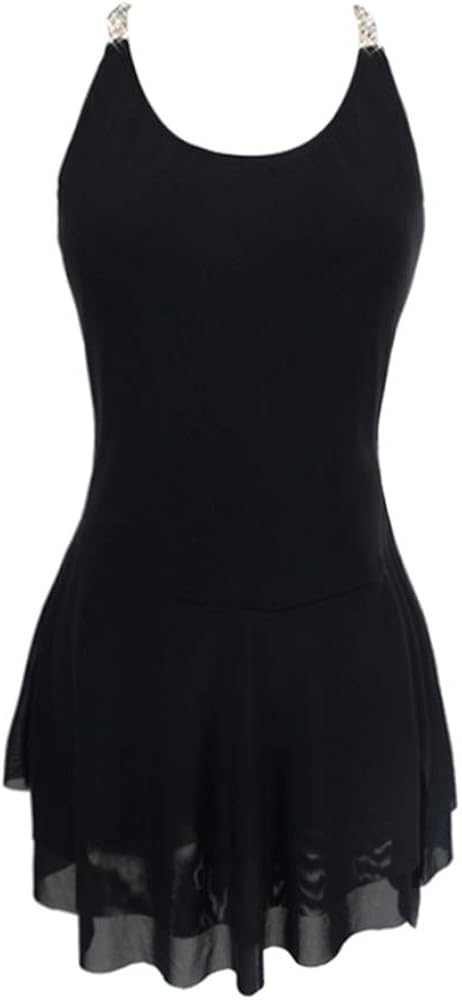 2020 Girls' Ice Skating Dress Black Elastane Outdoor Clothing Competition Skating Wear: Clothing