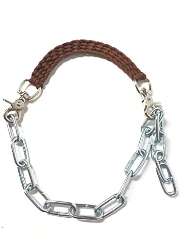 goat show collar with chain chocolate brown, optional goat lead