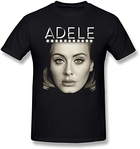 Toomi Men's Gray Adele Adkins Portrait Love 2016 World Tour Album Hello Tshirts Black Medium