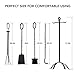 ComfyHome Heavy Duty 5 Pieces Kit for Home, Wrought Iron Fireset with Poker, Tongs, Shovel Brush Center Stand-Easy to Assemble, Black