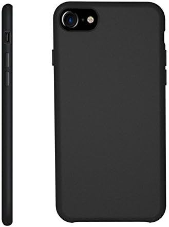 iPhone 7/8 Silicone Case, TOPVISION Slim Shock Absorbent and Fingerprint Proof Case for iPhone 7/8 (1pc Free Black Color iPhone 7/8 3D Glass Screen Protector is Packaged Together) - Black