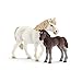 Schleich Farm World, Horse Toys for Girls and Boys, Pony Mare and Foal Horse Figurine 2-Piece Set, Ages 3+
